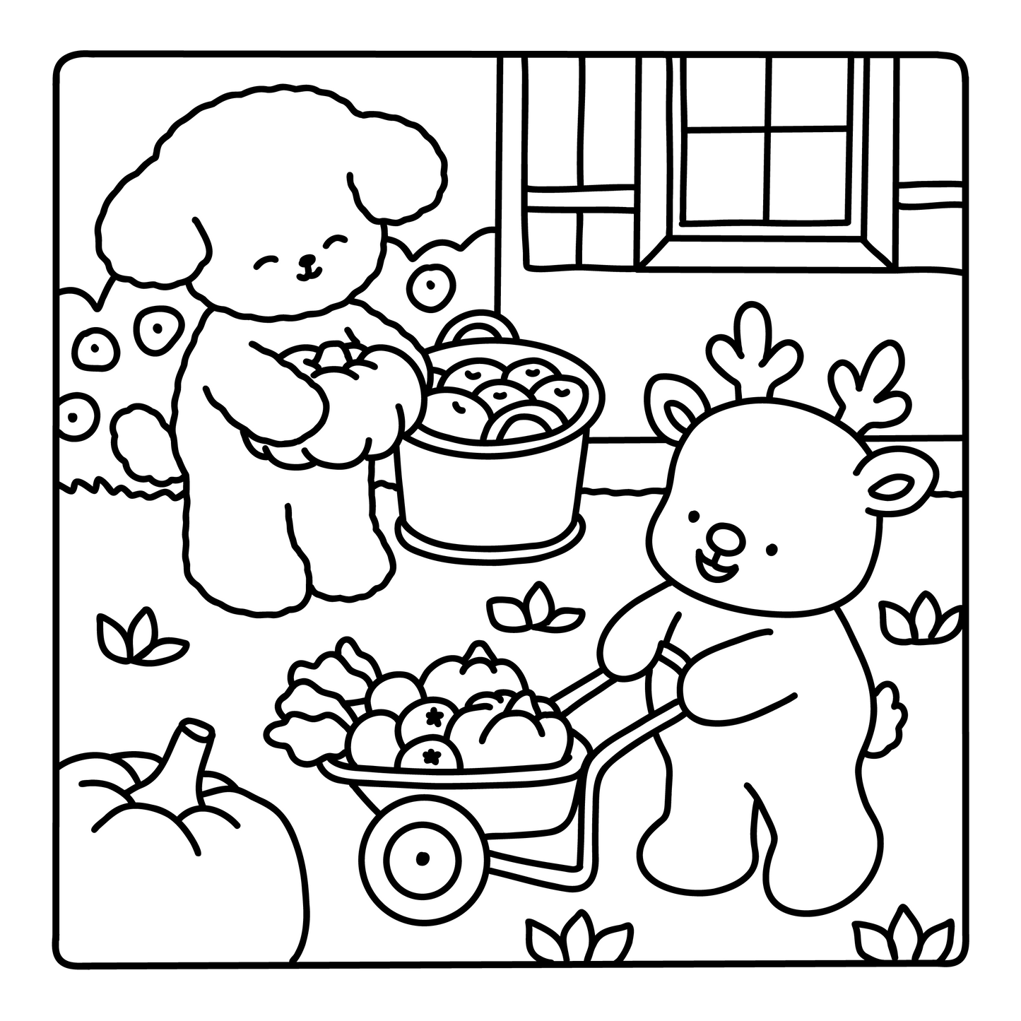 Gartenfreunde – Ausmalbilder für Kinder & Erwachsene, 3 Malvorlagen (PDF)