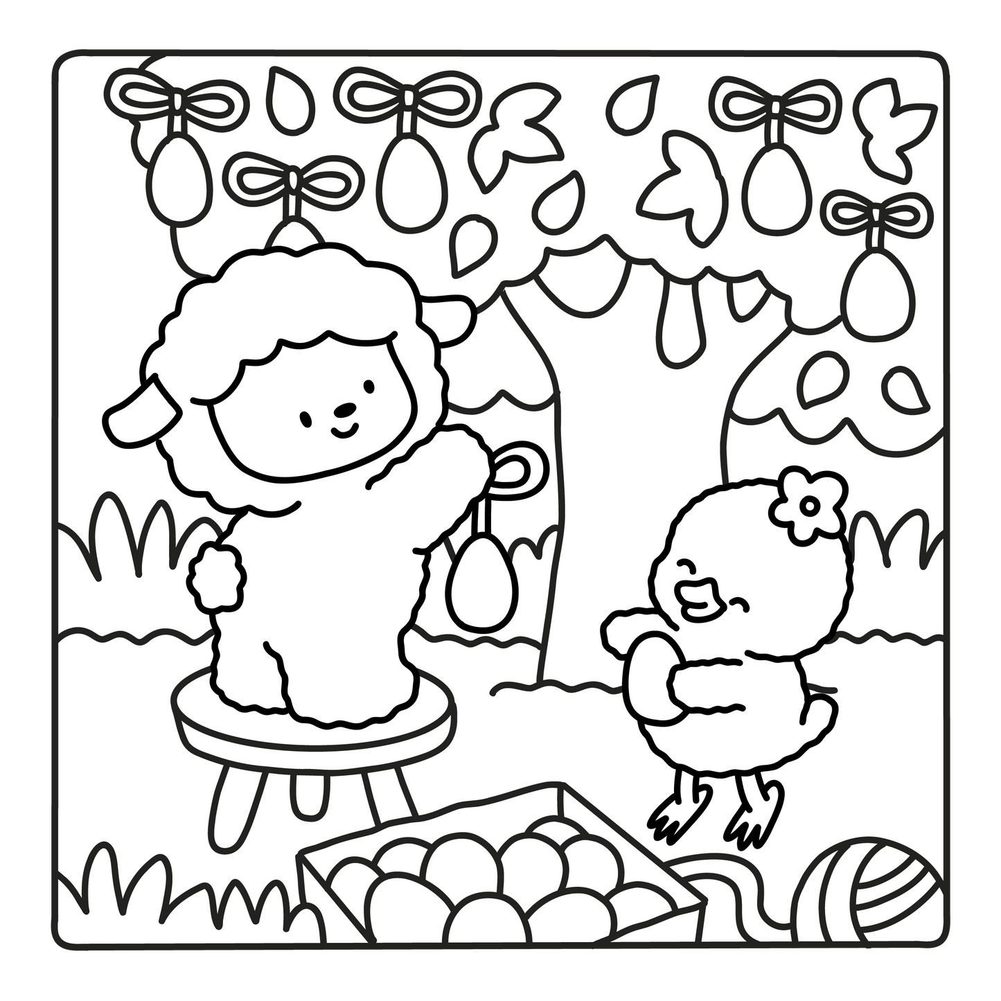 Ostern Ausmalbilder – Hasen, Eier & Frühlingsspaß, 3 Malvorlagen (PDF)
