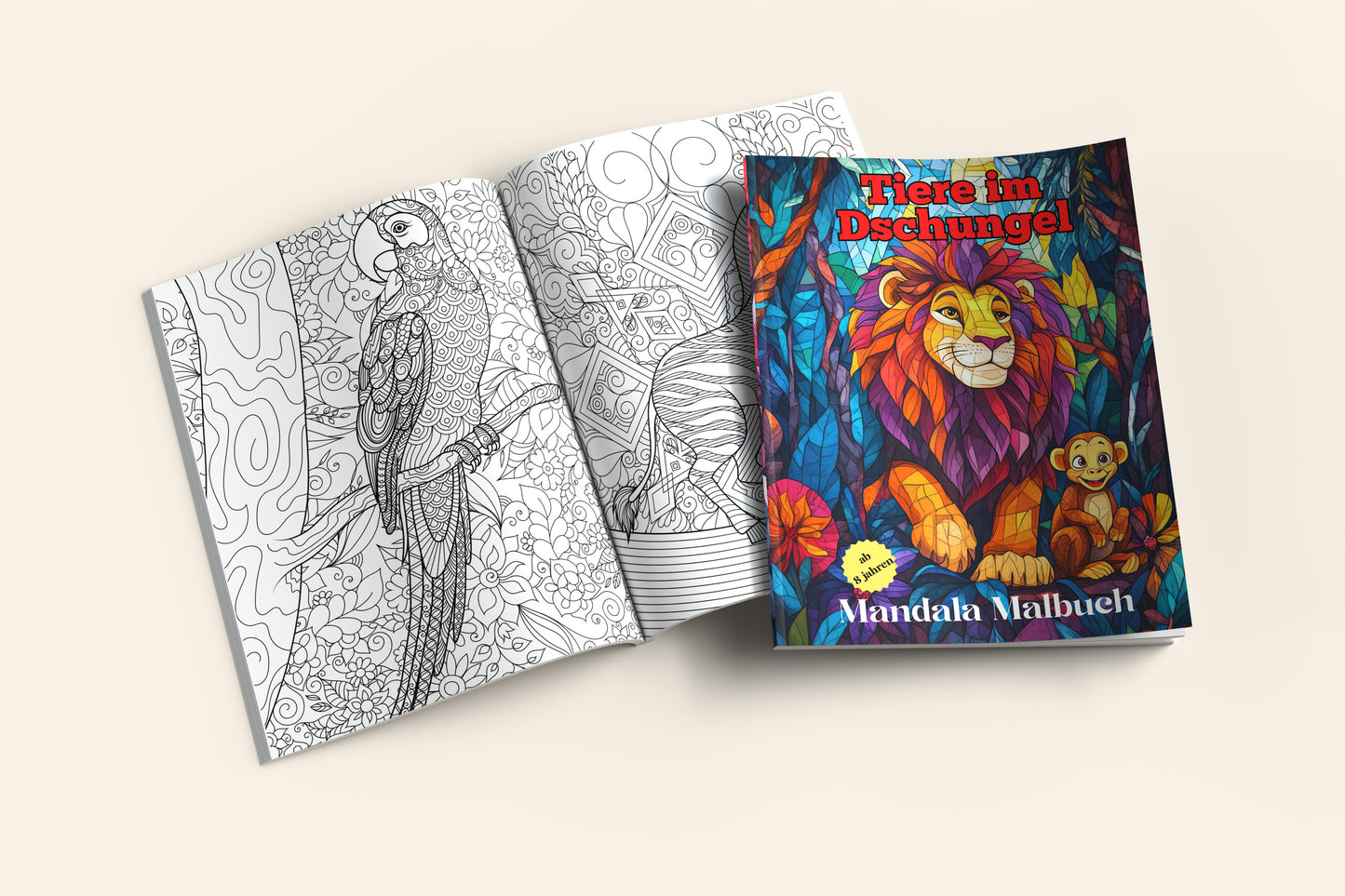 Malbuch Tiere im Dschungel Mandalas (PDF)