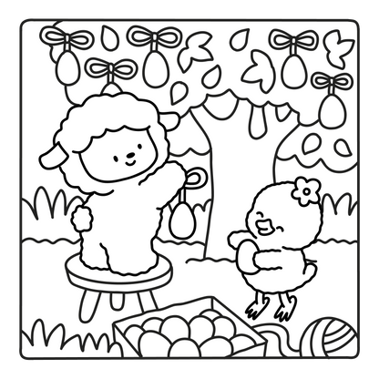 Ostern Ausmalbilder – Hasen, Eier & Frühlingsspaß, 3 Malvorlagen (PDF)