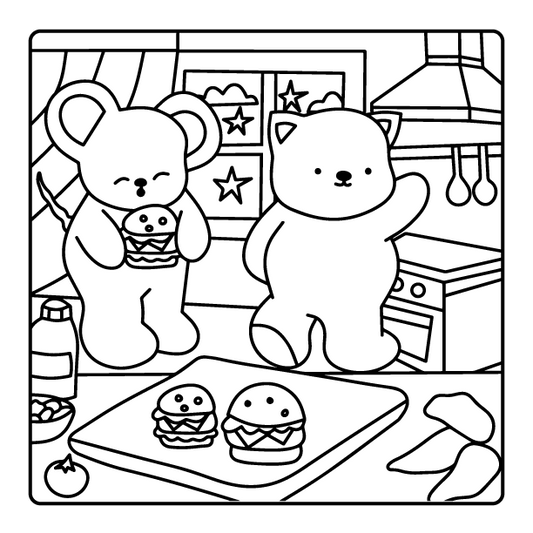 Süße Ausmalmotive – Kuchen, Eis & Naschereien, 3 Malvorlagen (PDF)